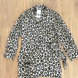 Zara Leopard print wrap dress new!